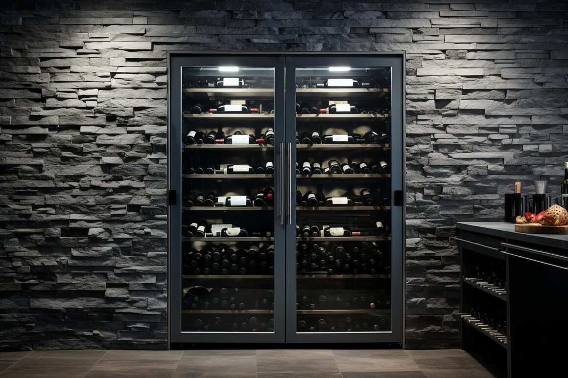 Cava de vinos con botellas almacenadas horizontalmente en un espacio oscuro y con temperatura controlada.