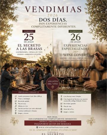 Vendimias 2026 en Vinícola El Secreto con experiencias entre viñedos en Aguascalientes