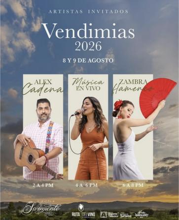 Vendimia 2026 en Vinícola Sarmiento, Aguascalientes, con cosecha, experiencias en viñedo, vino y actividades durante dos días