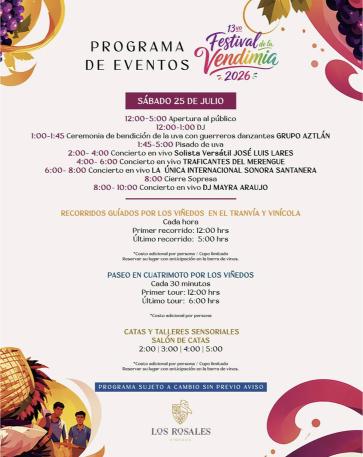 Festival de la Vendimia 2026 en Viñedos Los Rosales con bendición y pisado de uva en Querétaro