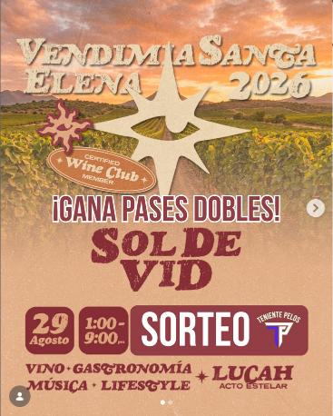 Vendimia 2026 en Vinícola Santa Elena con música, vino y gastronomía en Aguascalientes
