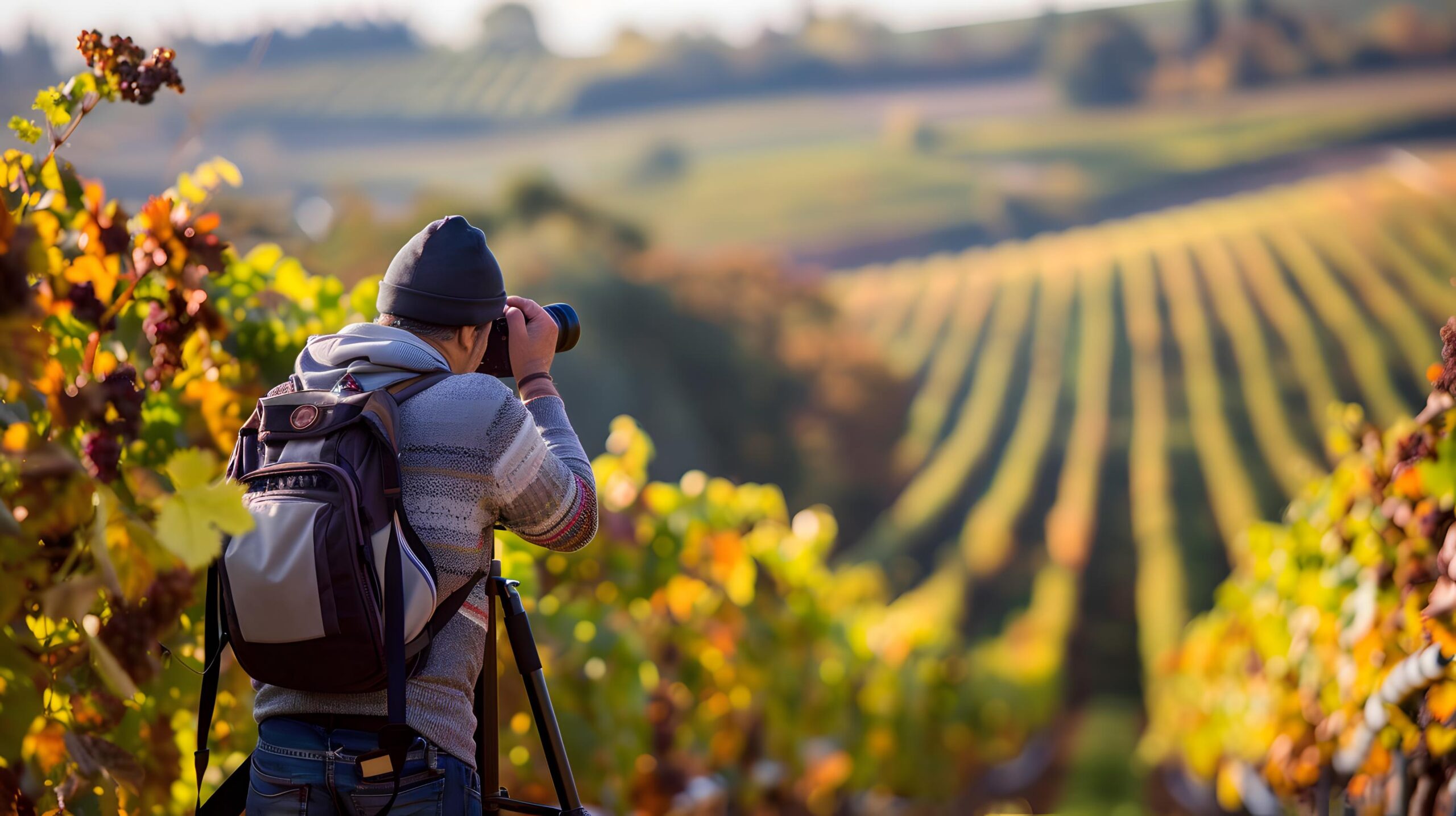 vino-mexicano-auge-enoturismo-viñedos Fotógrafo contempla un viñedo durante una experiencia de enoturismo
